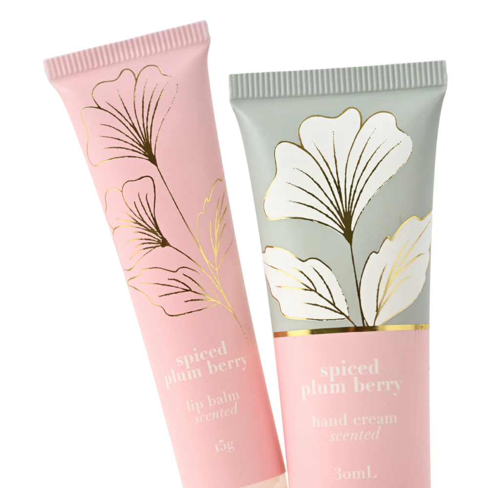 Belle Collection Lip Balm & Hand Cream Set Mini - SPICED PLUM BERRY - Image 2