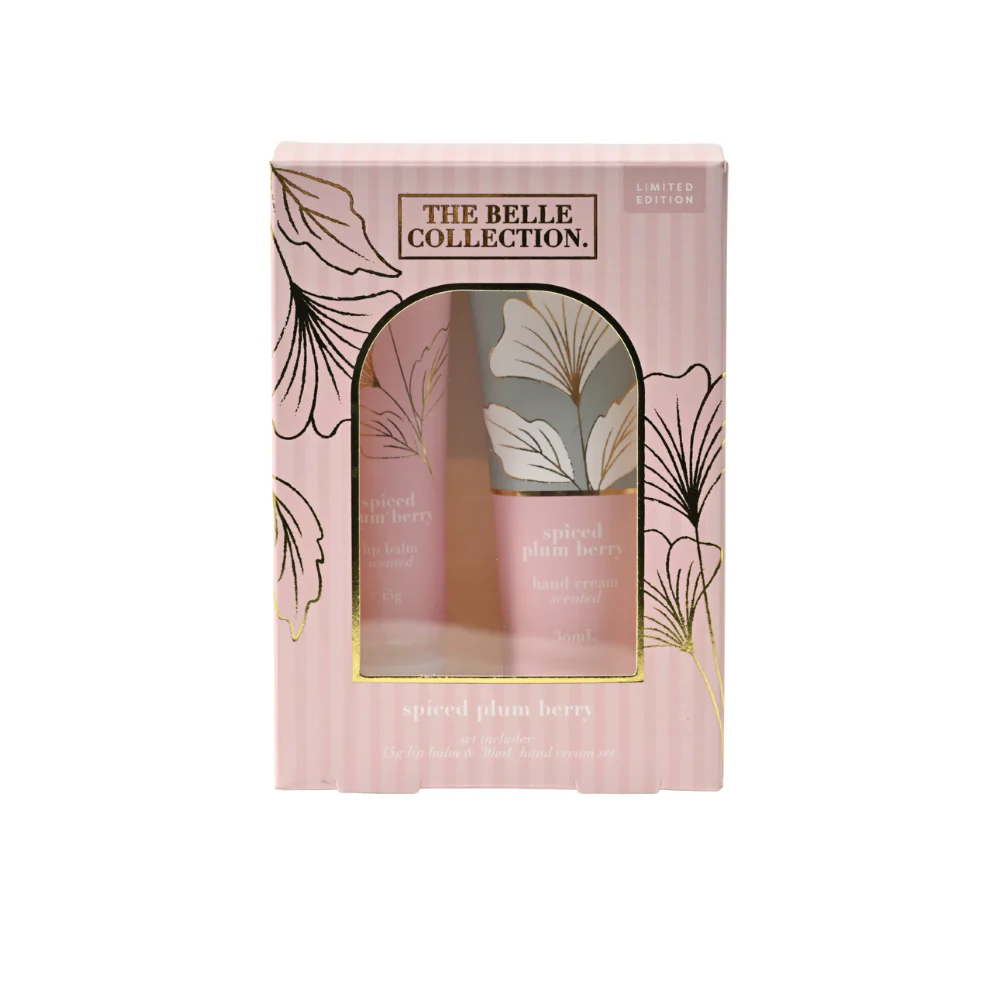 Belle Collection Lip Balm & Hand Cream Set Mini - SPICED PLUM BERRY - Image 3