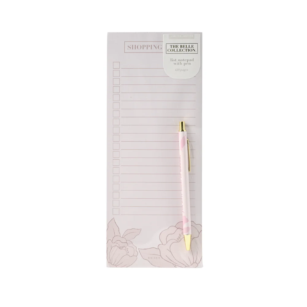 Belle Collection List Notepad with Pen - ROSE