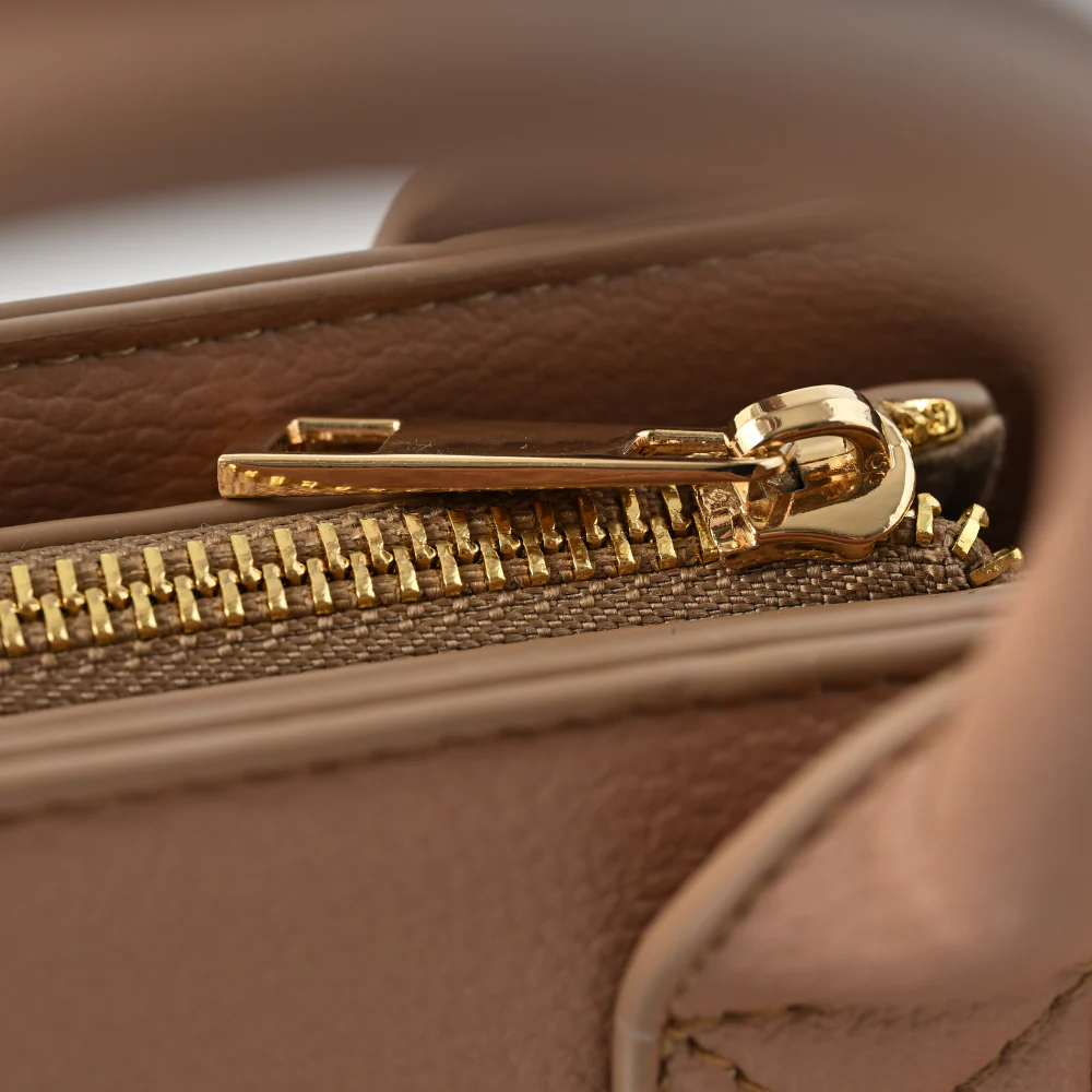 Belle Collection Structured Mini Tote Bag - MOCHA - Image 3