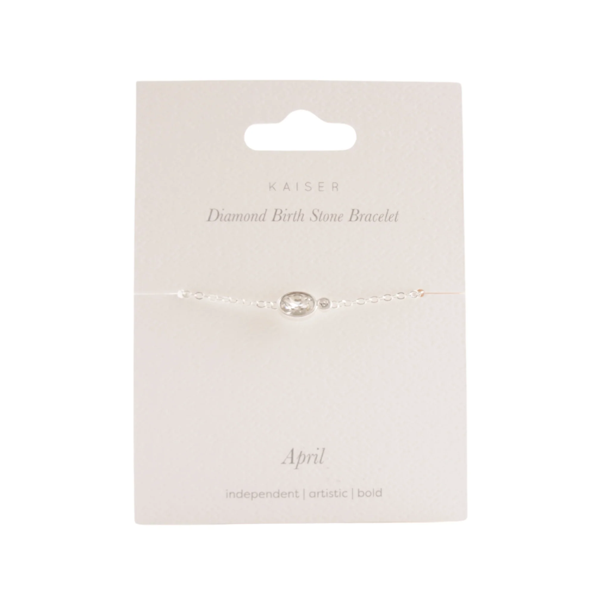 Birthstone Bracelet Silver - April