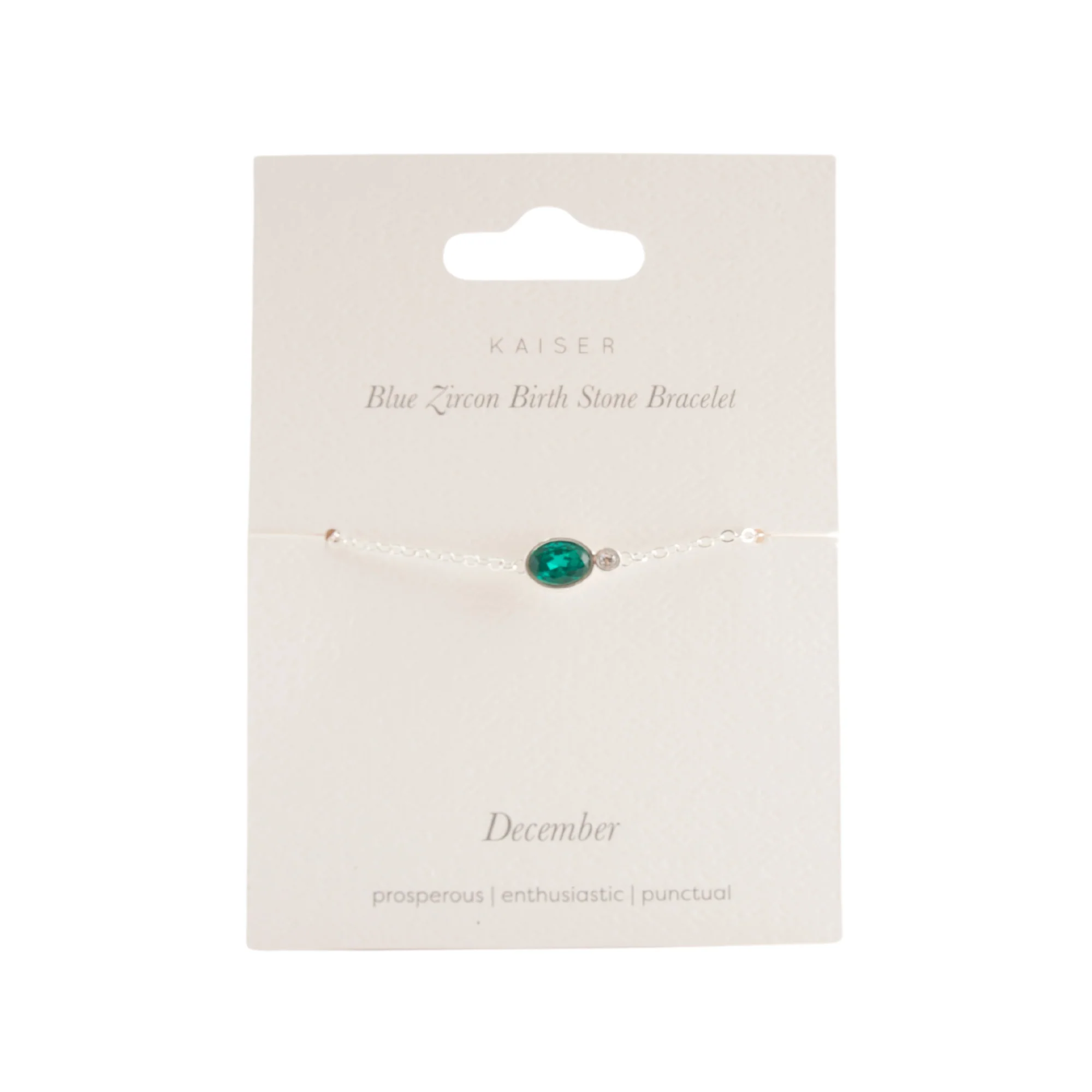 Birthstone Bracelet Silver - December