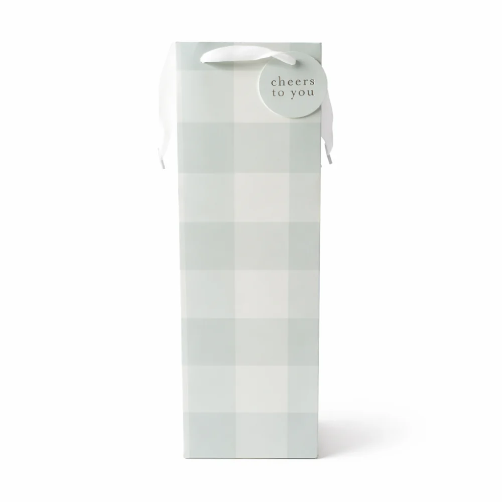 Bottle Bag - GREEN GINGHAM