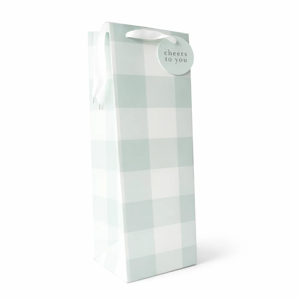 Bottle Bag - GREEN GINGHAM - Image 2