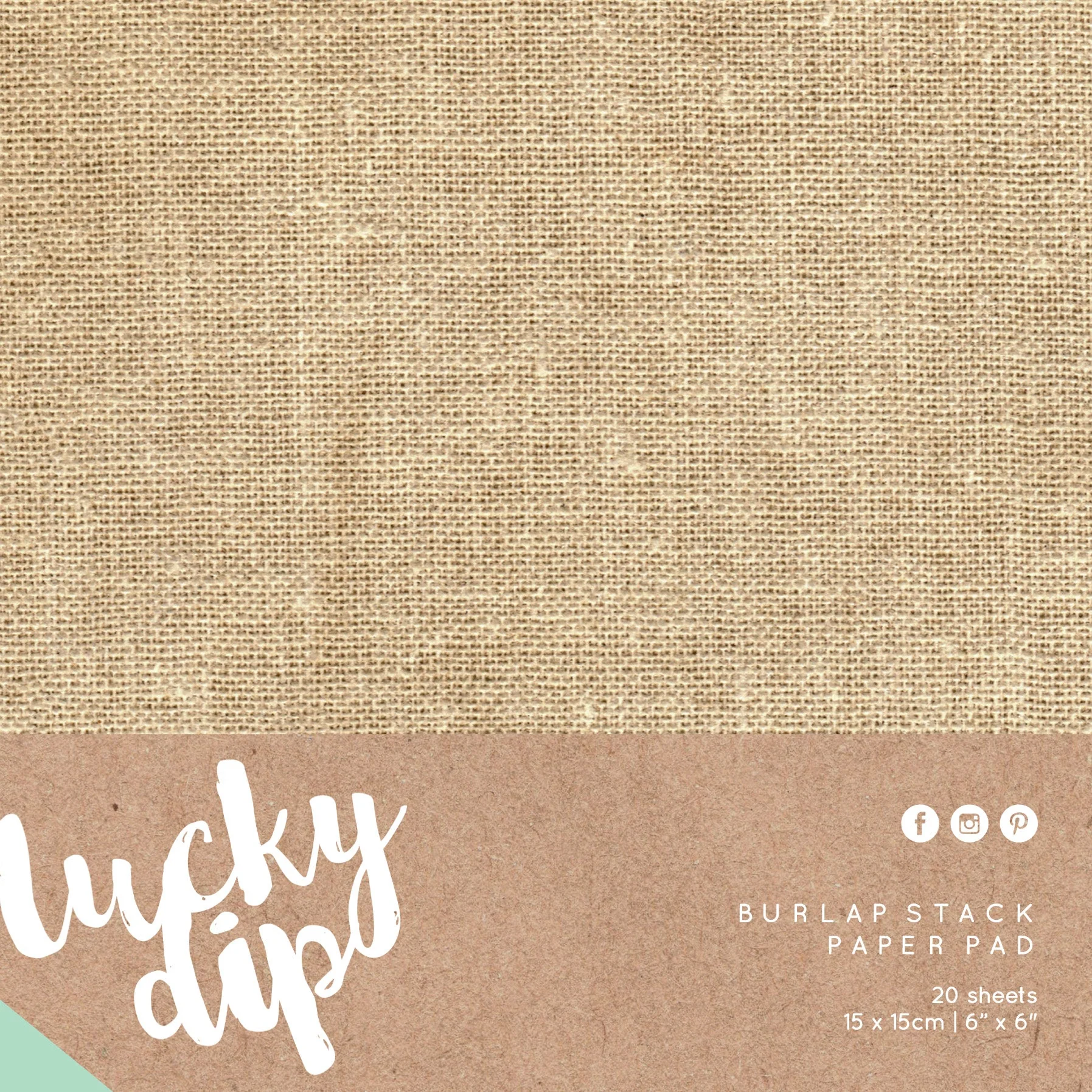 Burlap Stack Paper Pad 20 sheets 150x150mm