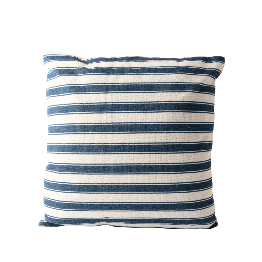Coastal Tones Collection Printed Cushion - NAVY PINSTRIPE - Image 2