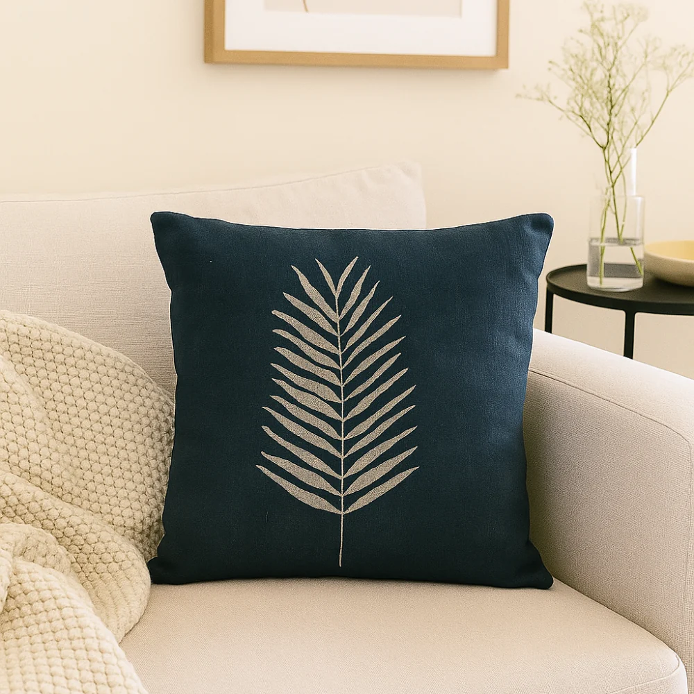 Coastal Tones Collection Printed Cushion - PALM LEAF - Image 2