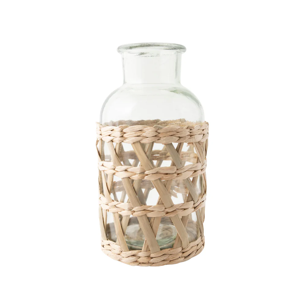 Coastal Tones Collection Raffia Glass Jug