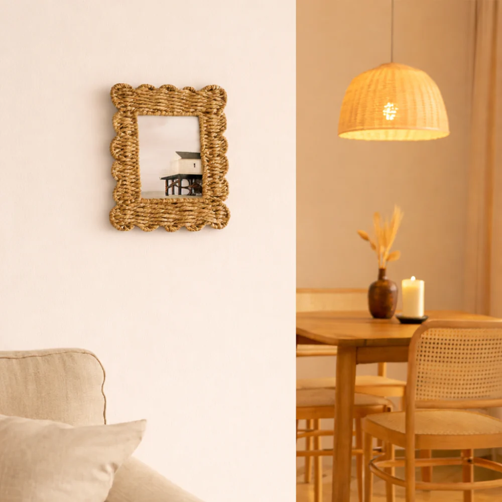 Coastal Tones Collection Raffia Photo Frame - SCALLOP FRAME - Image 2