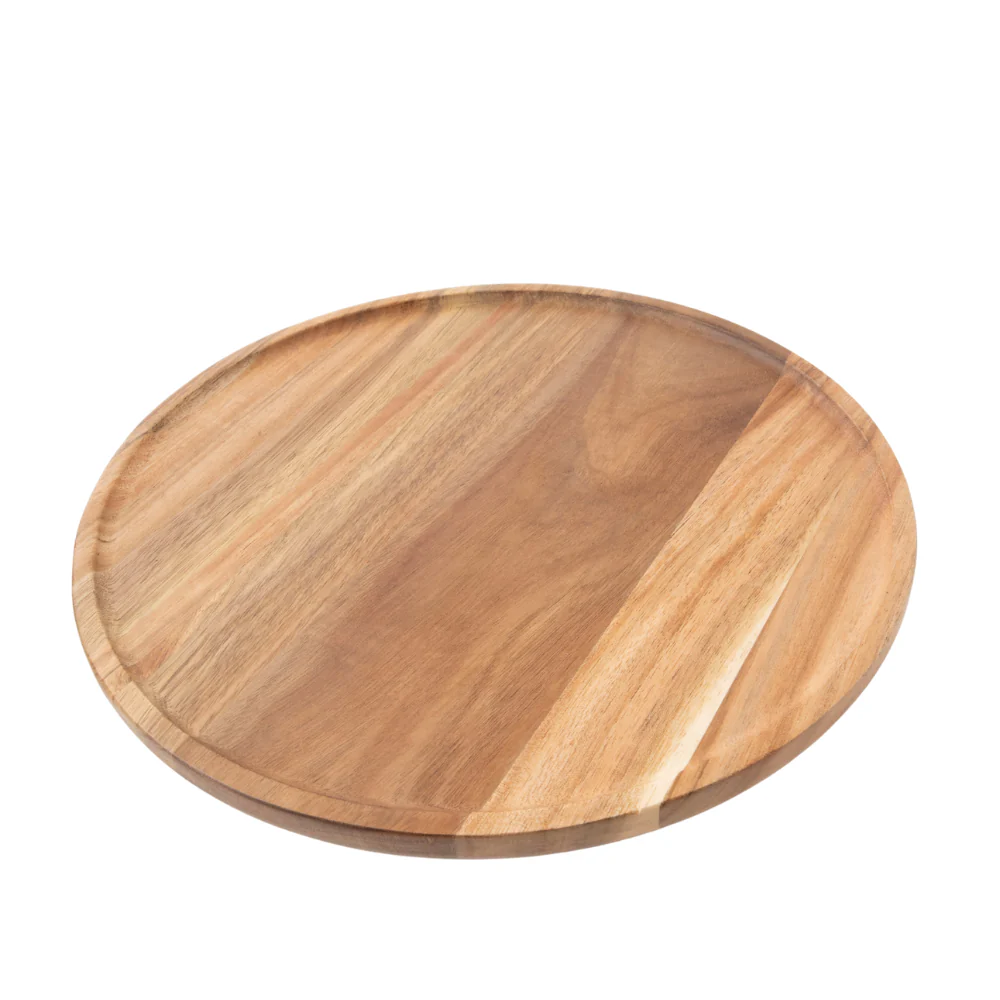 Coastal Tones Collection Wooden Serving Stand - LARGE ROUND - Image 2