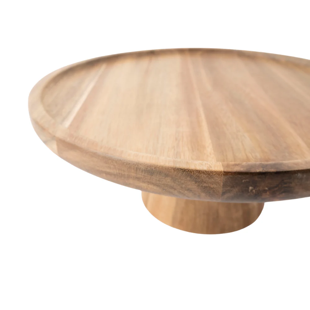 Coastal Tones Collection Wooden Serving Stand - MEDIUM ROUND - Image 2