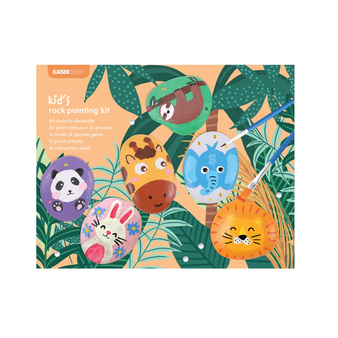 Kaiser Creative Club - Kids 6pk Rock Painting Kit - ANIMALS