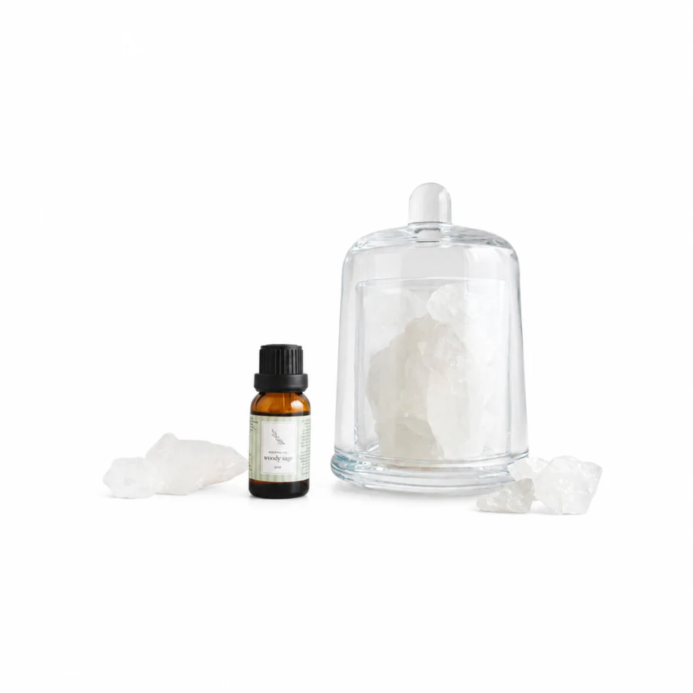 Evergreen Collection Fragrance Stone and Oil Set - WOODY SAGE