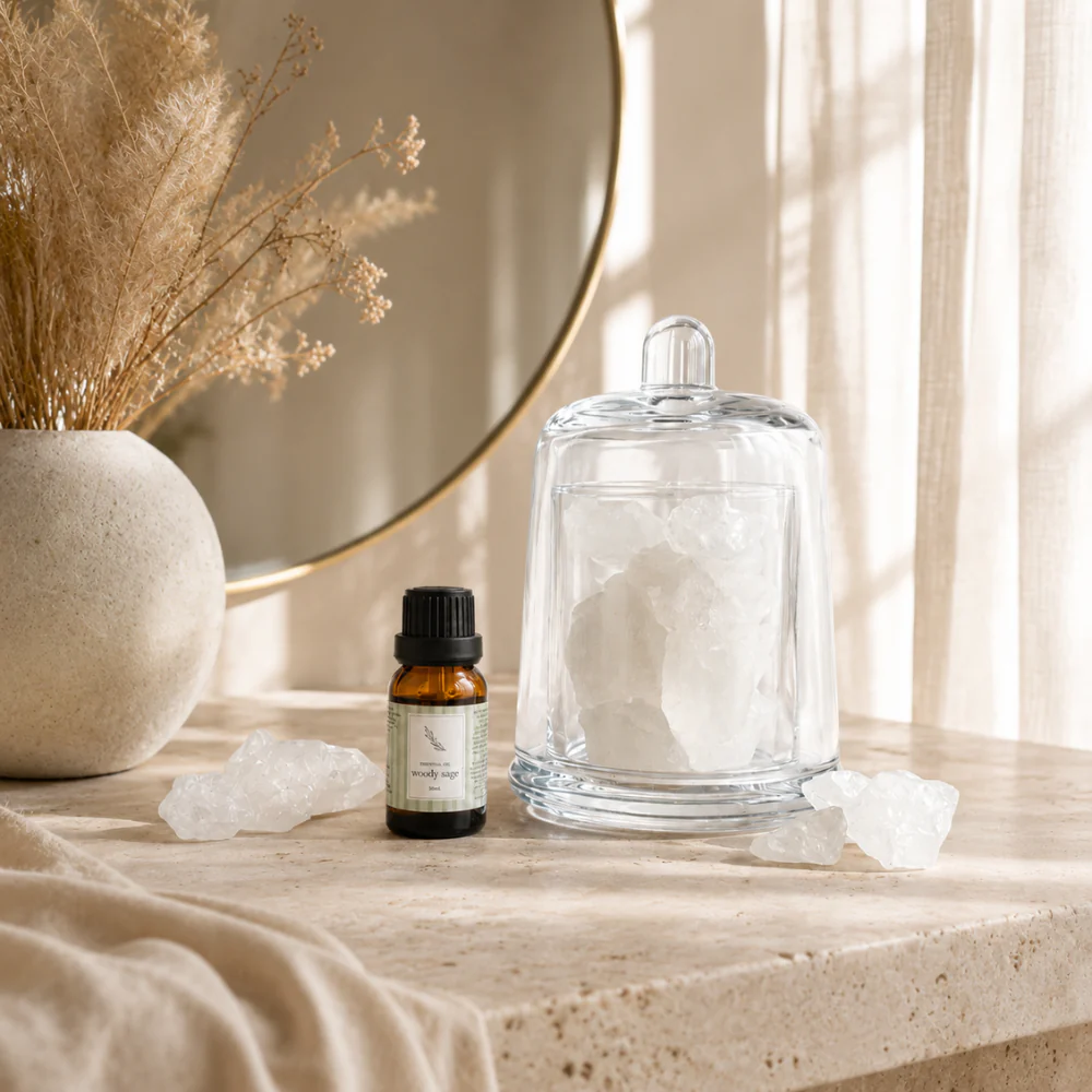 Evergreen Collection Fragrance Stone and Oil Set - WOODY SAGE - Image 2