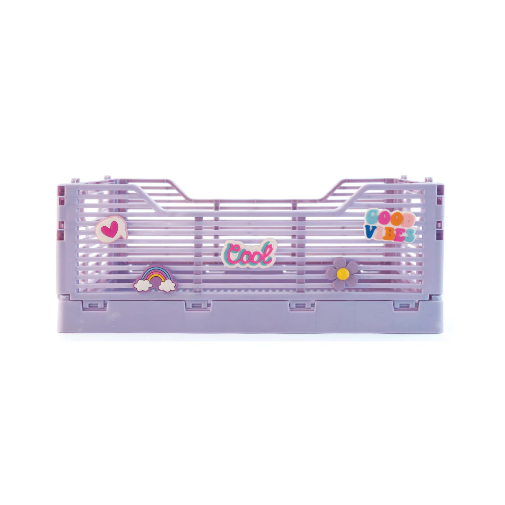 Gelato Series Foldable Crate with Trinklets Small -  PURPLE