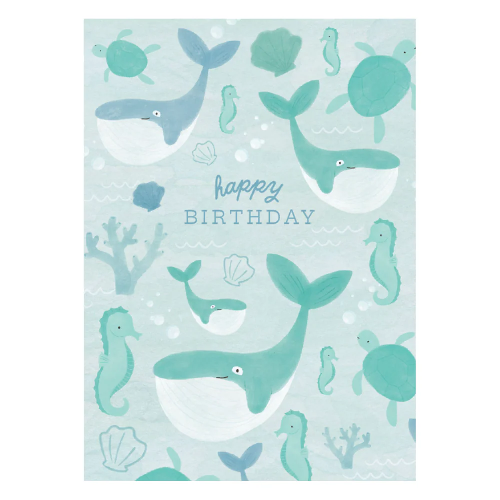 Greeting Card - Bubbles - Blue Sea Life