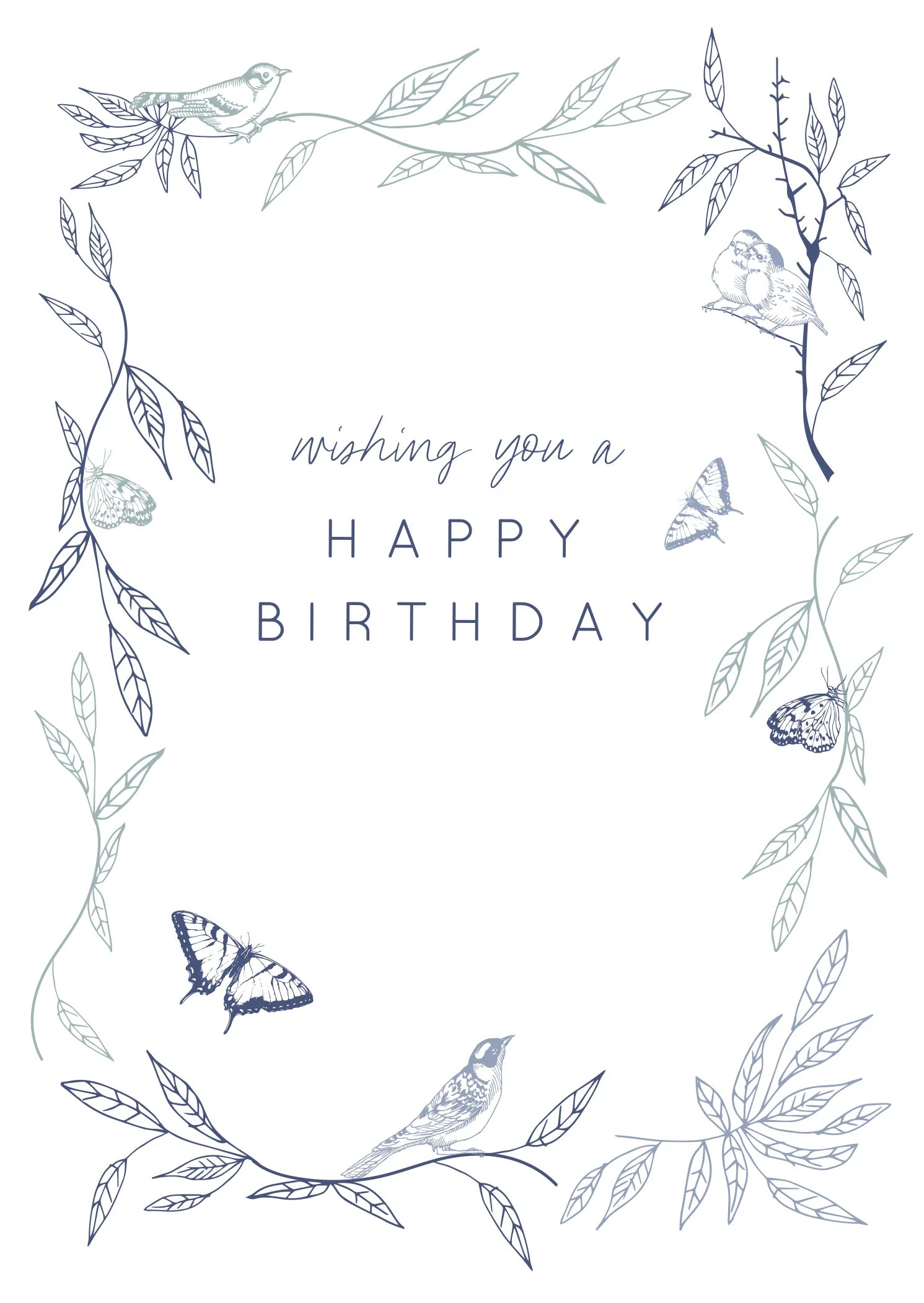 Greeting Card Dainty - BUTTERFLY GARDEN