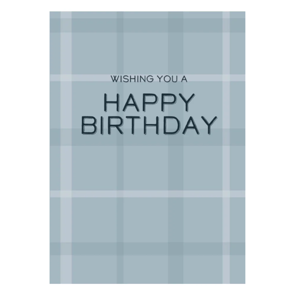 Greeting Card - FOR HIM - Blue Check Birthday