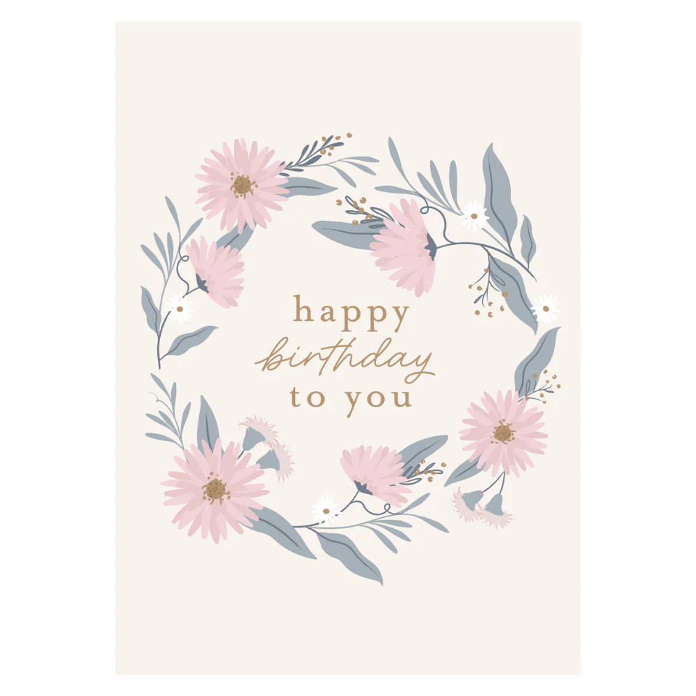 Greeting Card Garden Meadow - BIRTHDAY WREATH