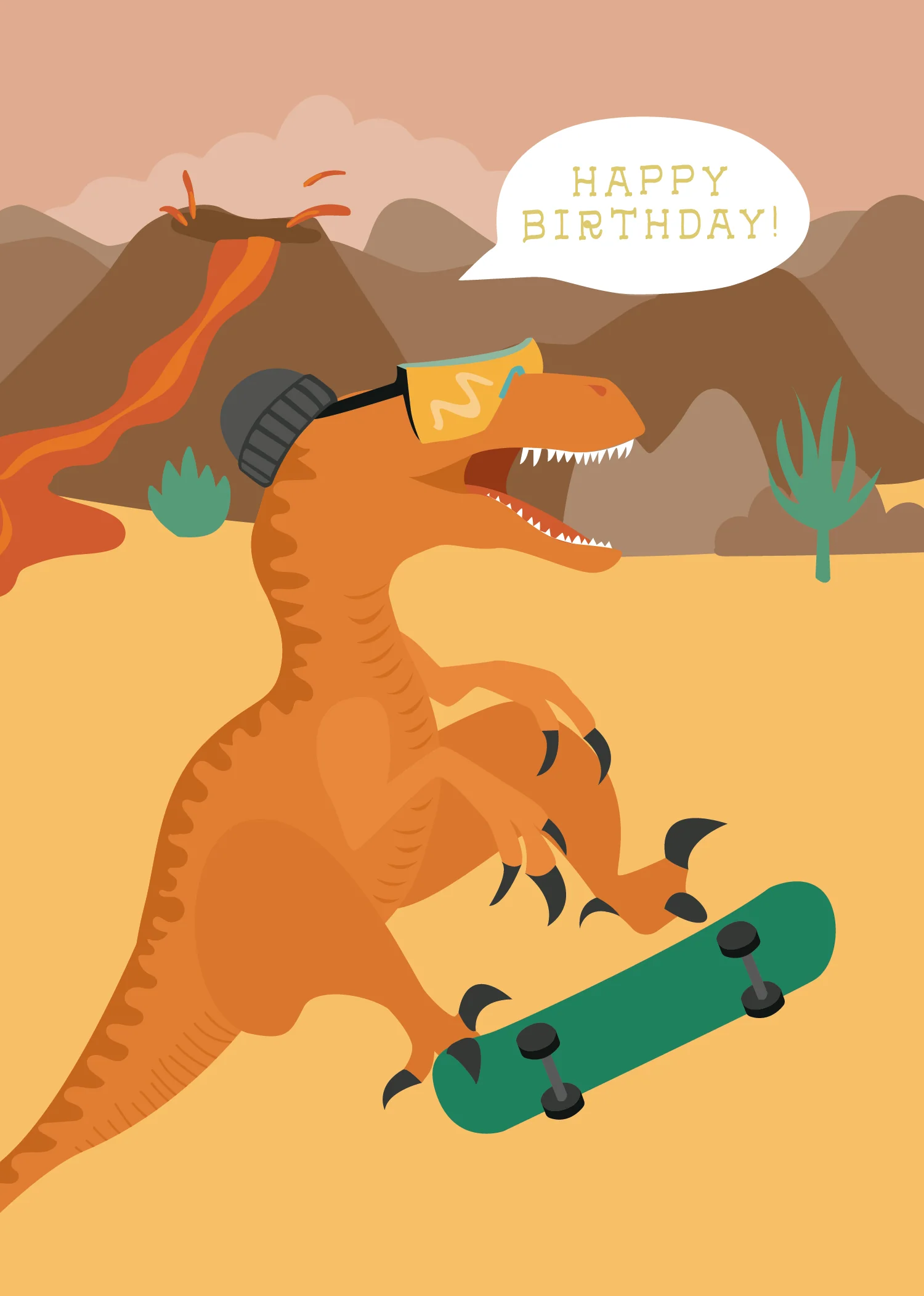 Greeting Card Kids - Birthday Skater