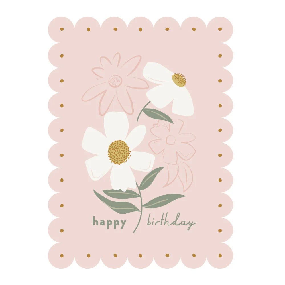 Premium Greeting Card Lemonade - BLUSH SCALLOP
