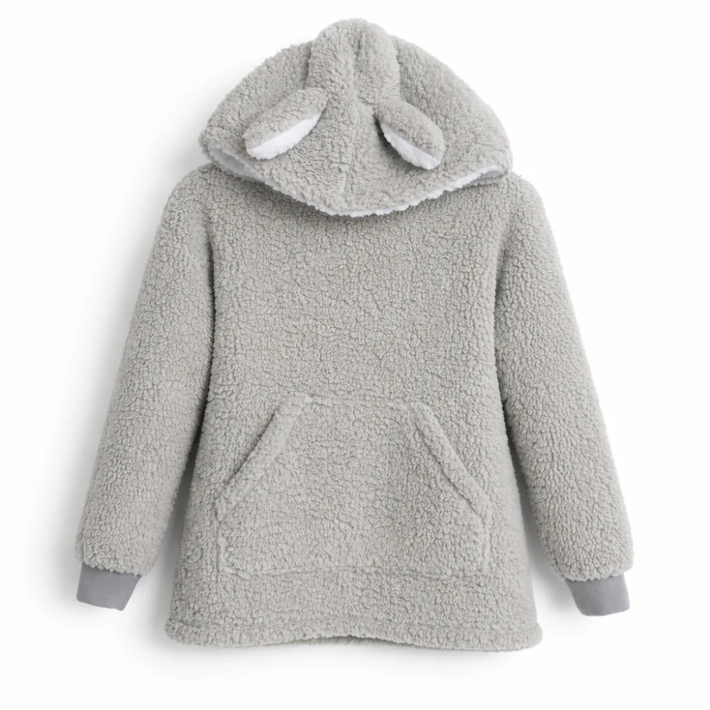 Hoppy Times Kids Easter Novelty Hooded Blanket - GREY BUNNY