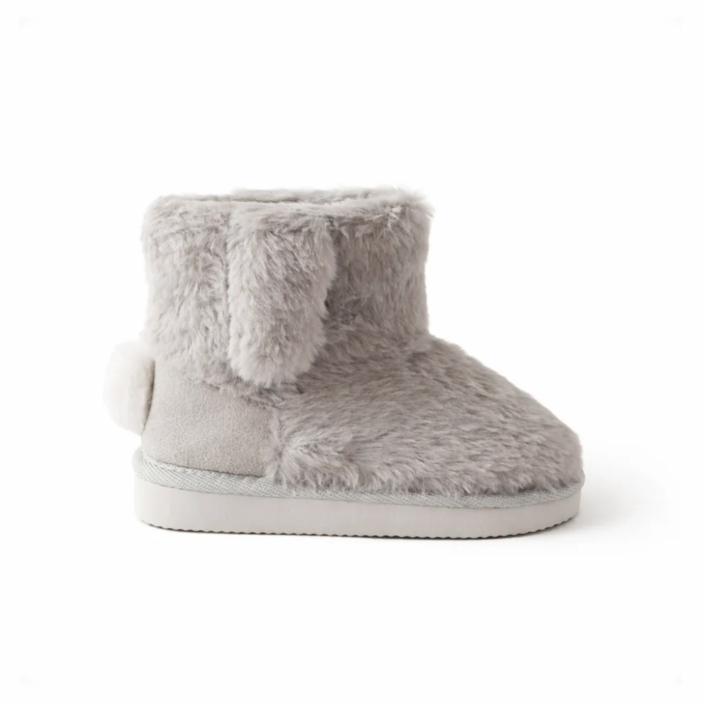 Hoppy Times Kids Easter Novelty Slipper Boot - GREY BUNNY - Image 2