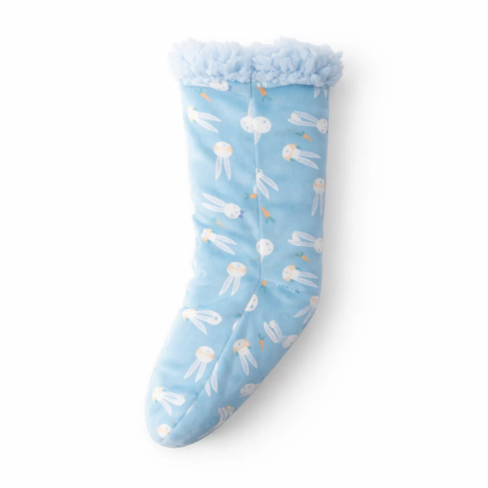 Hoppy Times Kids Easter Winter Sleep Socks - BUNNY BLUE - Image 2