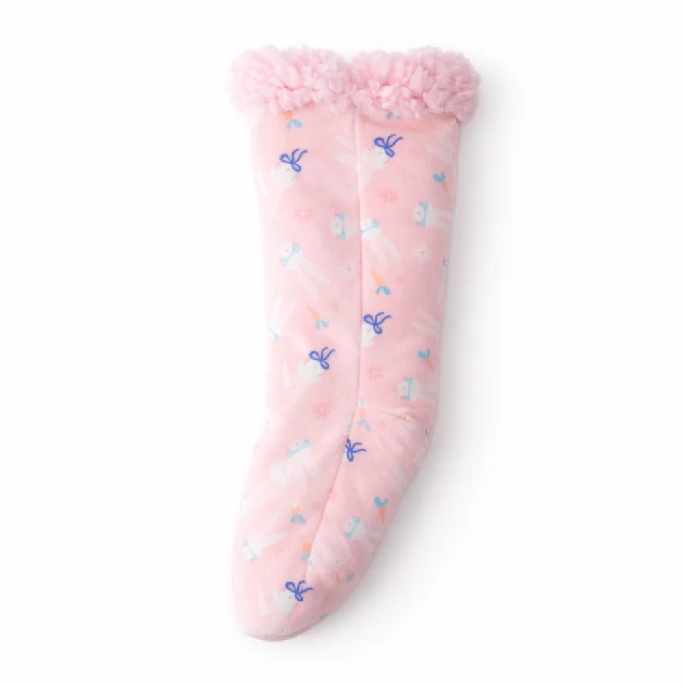 Hoppy Times Kids Easter Winter Sleep Socks - BUNNY PINK - Image 2