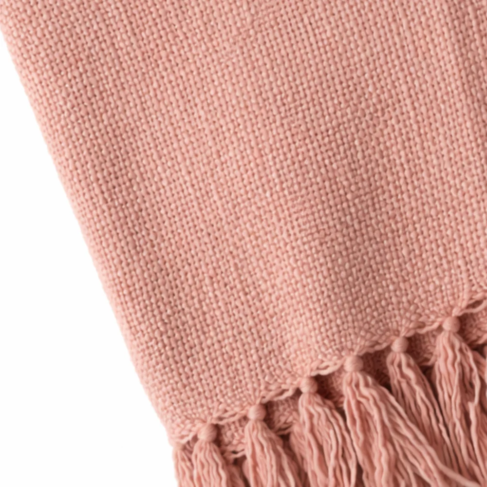 K&Co. Home Series Woven Throw Blanket - DUSTY PINK - Image 2