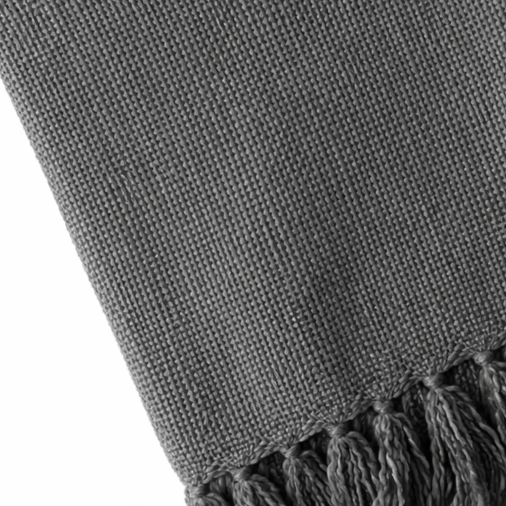 K&Co. Home Series Woven Throw Blanket - SLATE GREY - Image 2