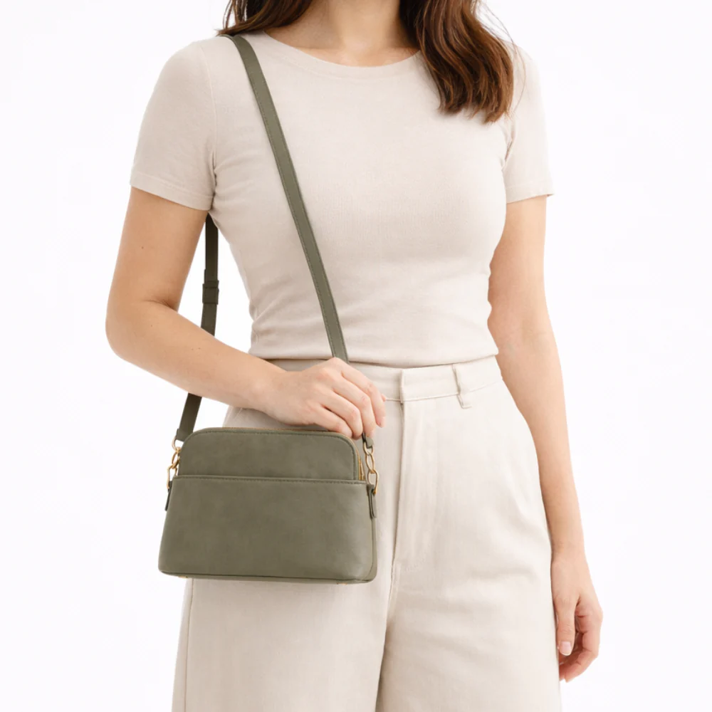 K&Co. Journey Collection Dome Side Bag - KHAKI - Image 2