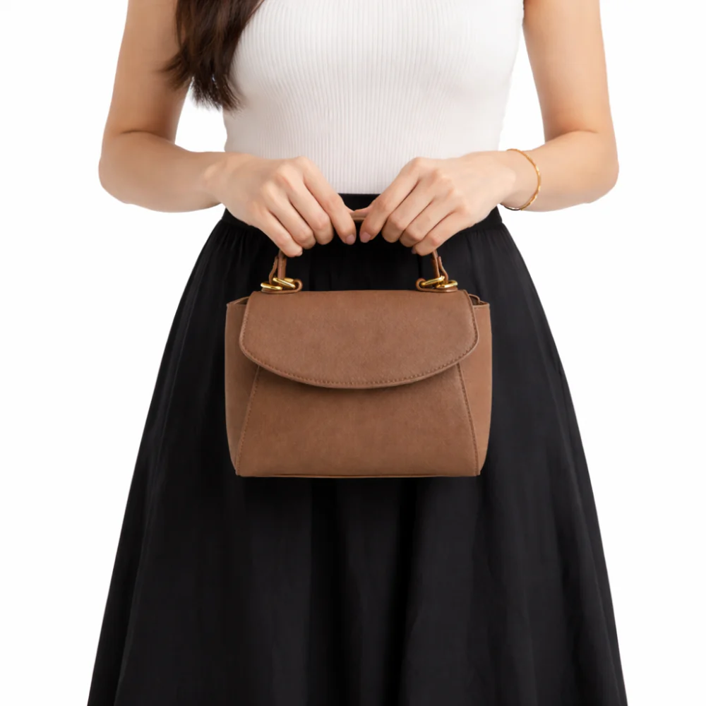 K&Co. Journey Collection Handle Side Bag - CHOCOLATE - Image 2