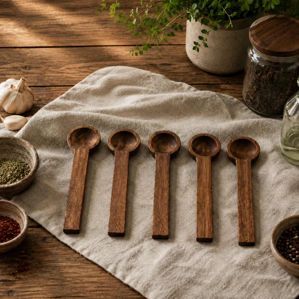 K&Co. Kitchen Storage Wooden Spoons 5pk - Image 2