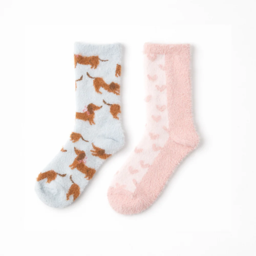K&Co. Petal Series Bed Socks 2pk - HAPPY PUPS