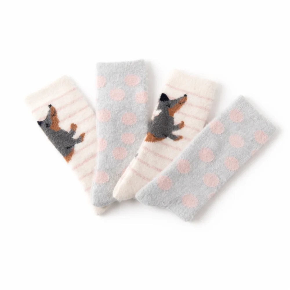 K&Co. Petal Series Bed Socks 2pk - JUMPING PUP - Image 4