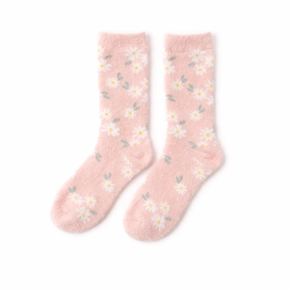 K&Co. Petal Series Bed Socks 2pk - PINK DAISY - Image 3