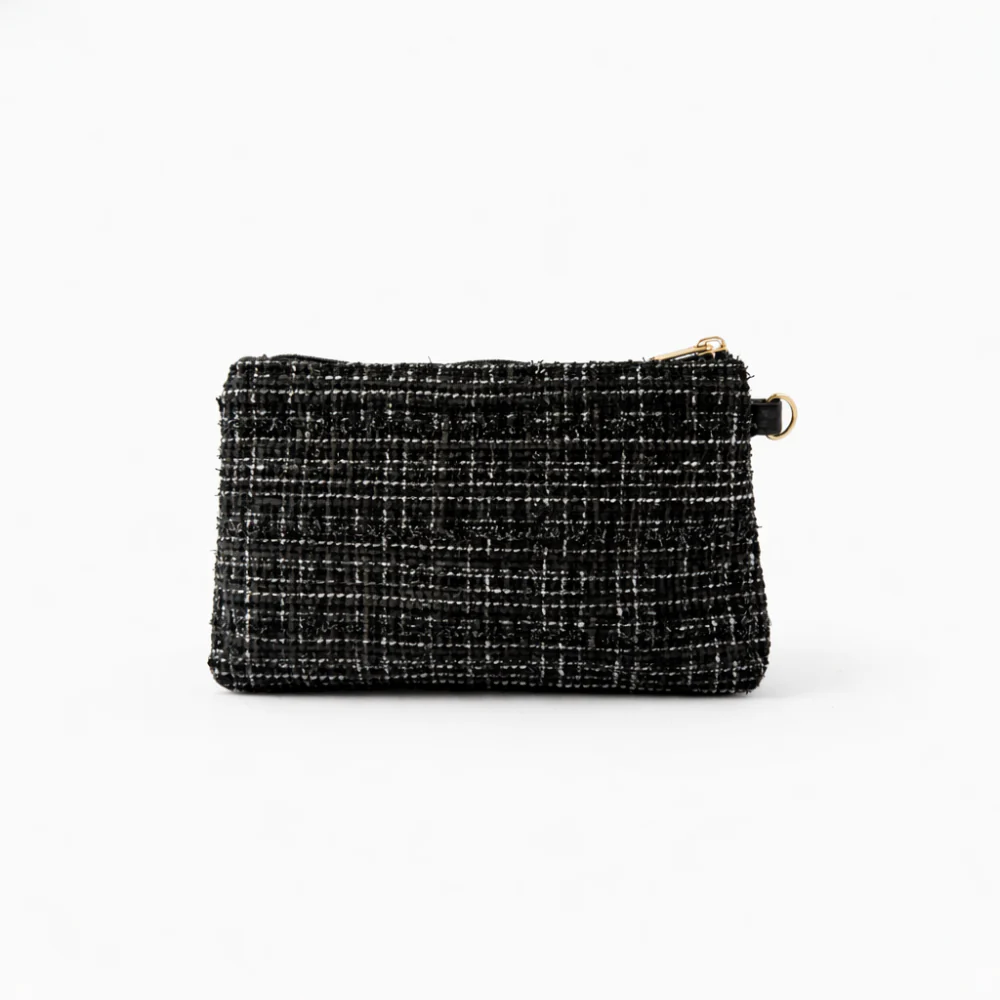K&Co. Petal Series Boucle Mini Tote Bag with Pouch  - BLACK - Image 4