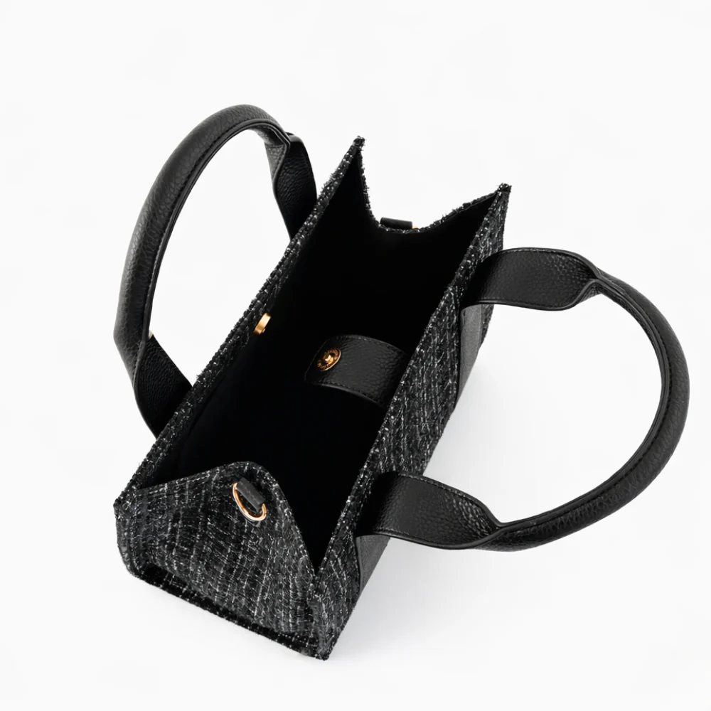 K&Co. Petal Series Boucle Mini Tote Bag with Pouch  - BLACK - Image 5