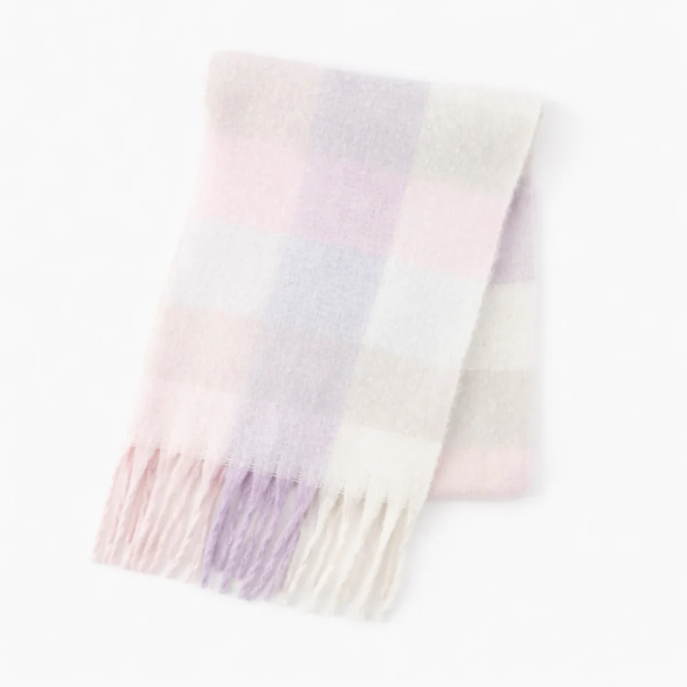 K&Co. Petal Series Chunky Scarf - LILAC CHECK - Image 3