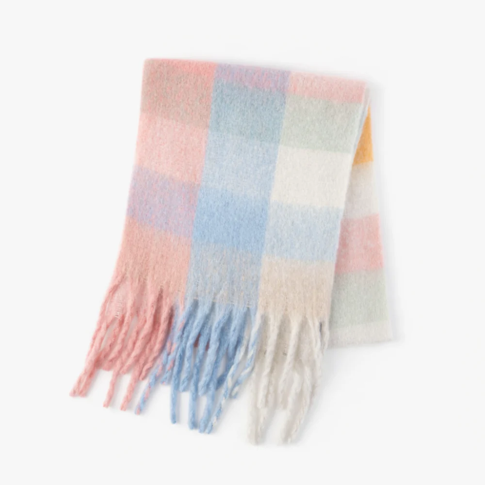 K&Co. Petal Series Chunky Scarf - PASTEL CHECK - Image 3