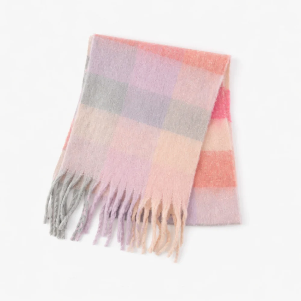 K&Co. Petal Series Chunky Scarf - PINK CHECK - Image 3