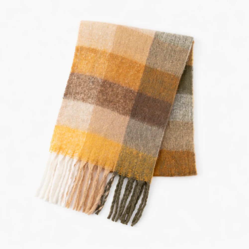 K&Co. Petal Series Chunky Scarf - TAUPE CHECK - Image 3
