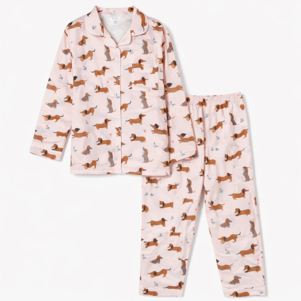 K&Co. Petal Series Flannelette Pyjama Set - HAPPY PUPS