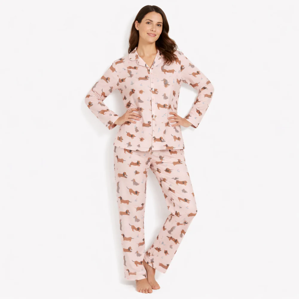 K&Co. Petal Series Flannelette Pyjama Set - HAPPY PUPS - Image 2