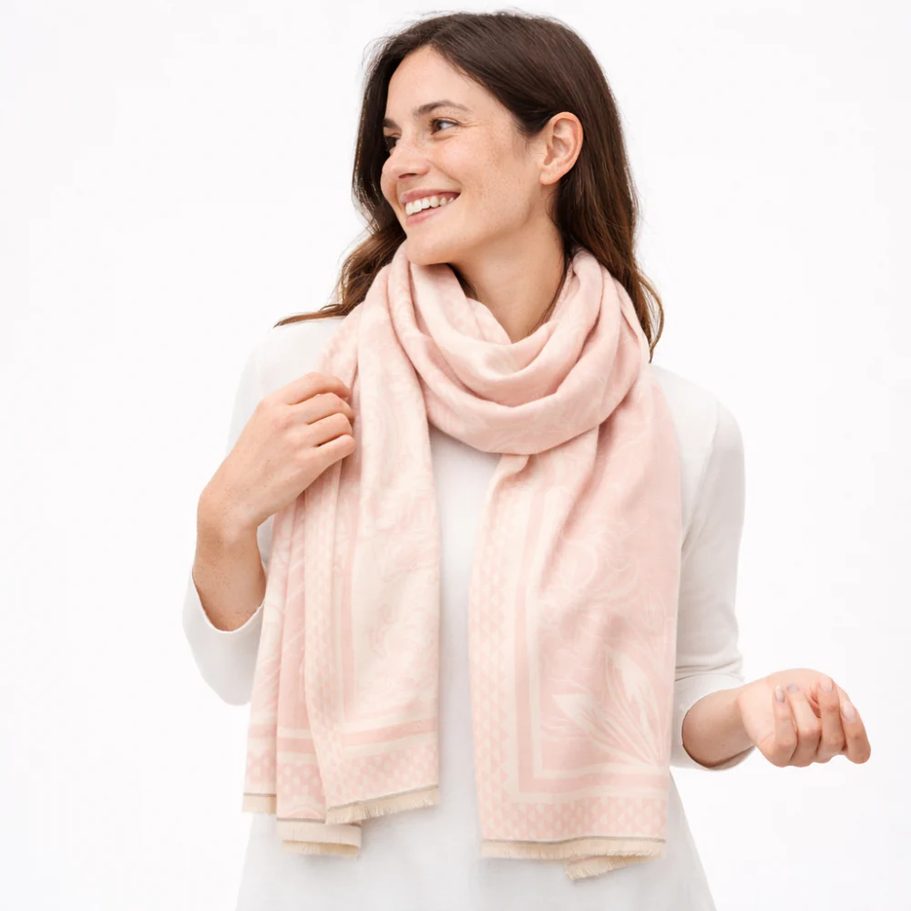 K&Co. Petal Series Jacquard Scarf - FLORAL PINK - Image 2