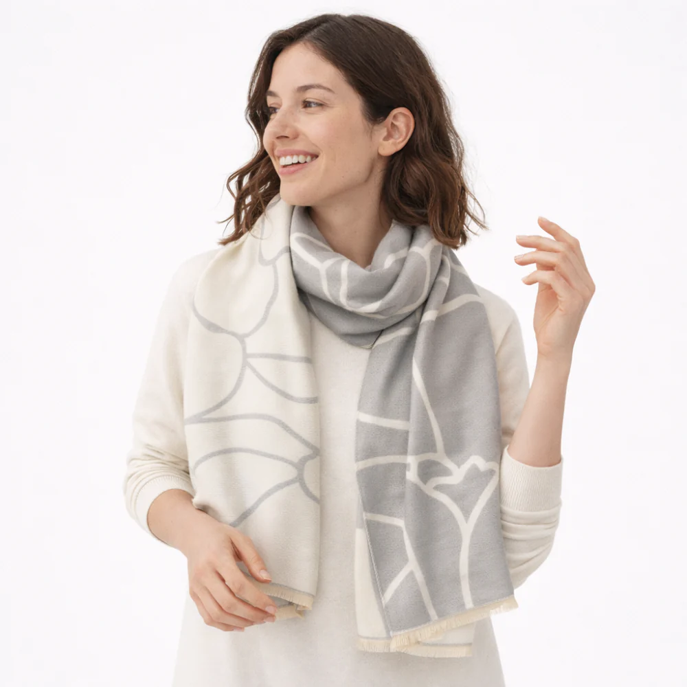 K&Co. Petal Series Jacquard Scarf - MONO FLORA - Image 2