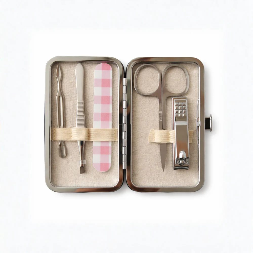 K&Co. Petal Series Manicure Set - PINK GINGHAM - Image 2