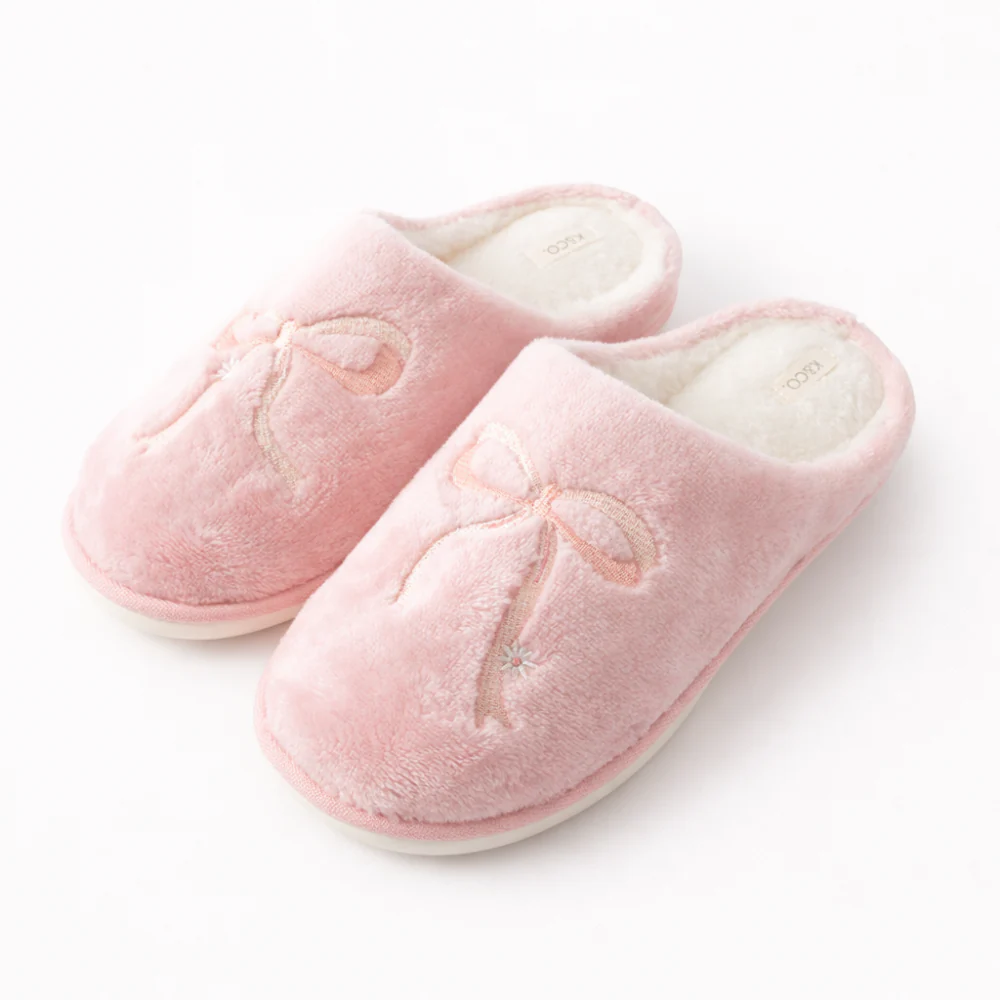K&Co. Petal Series Novelty Slippers - PINK BOW