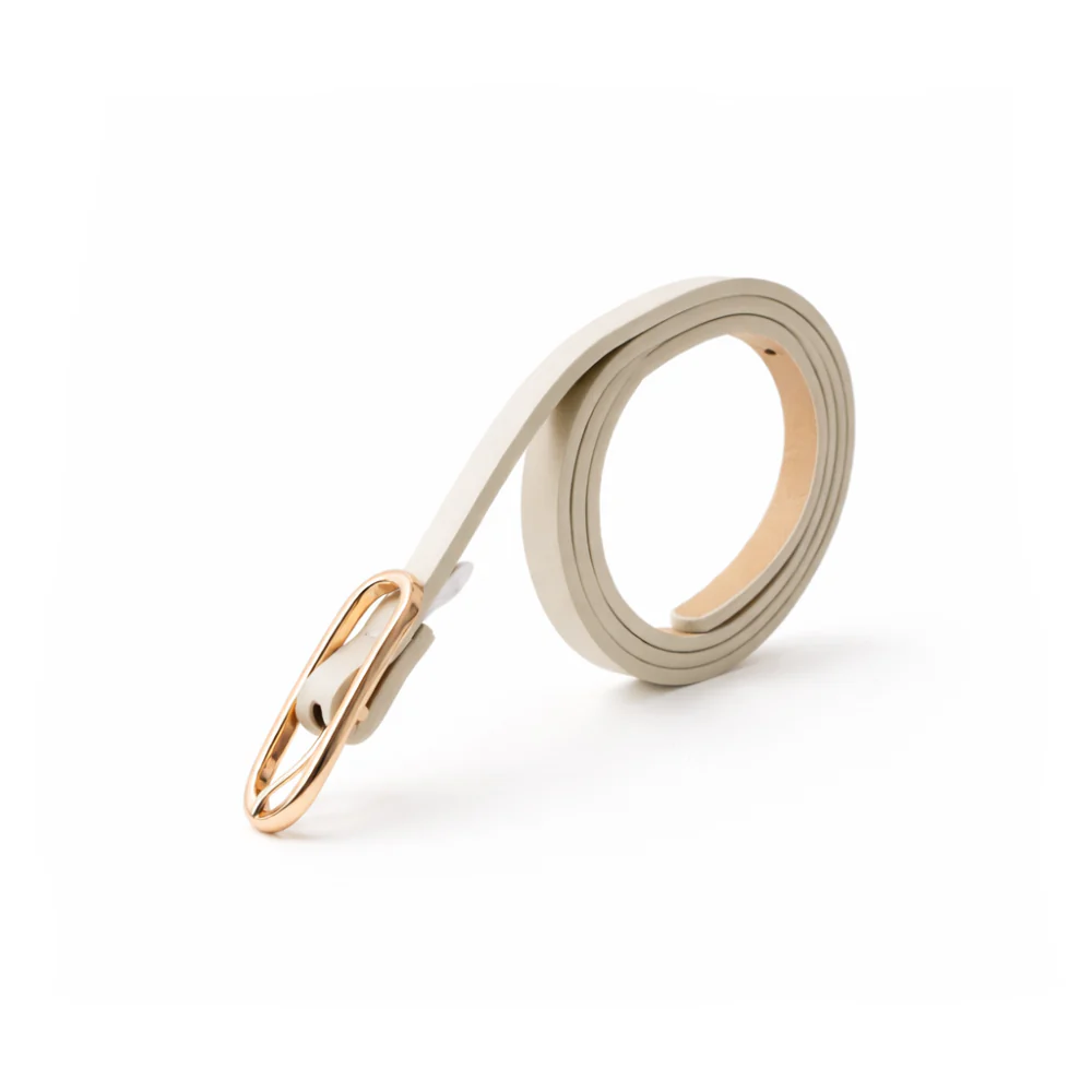 K&Co. Skinny Belt  - CREAM - Image 2